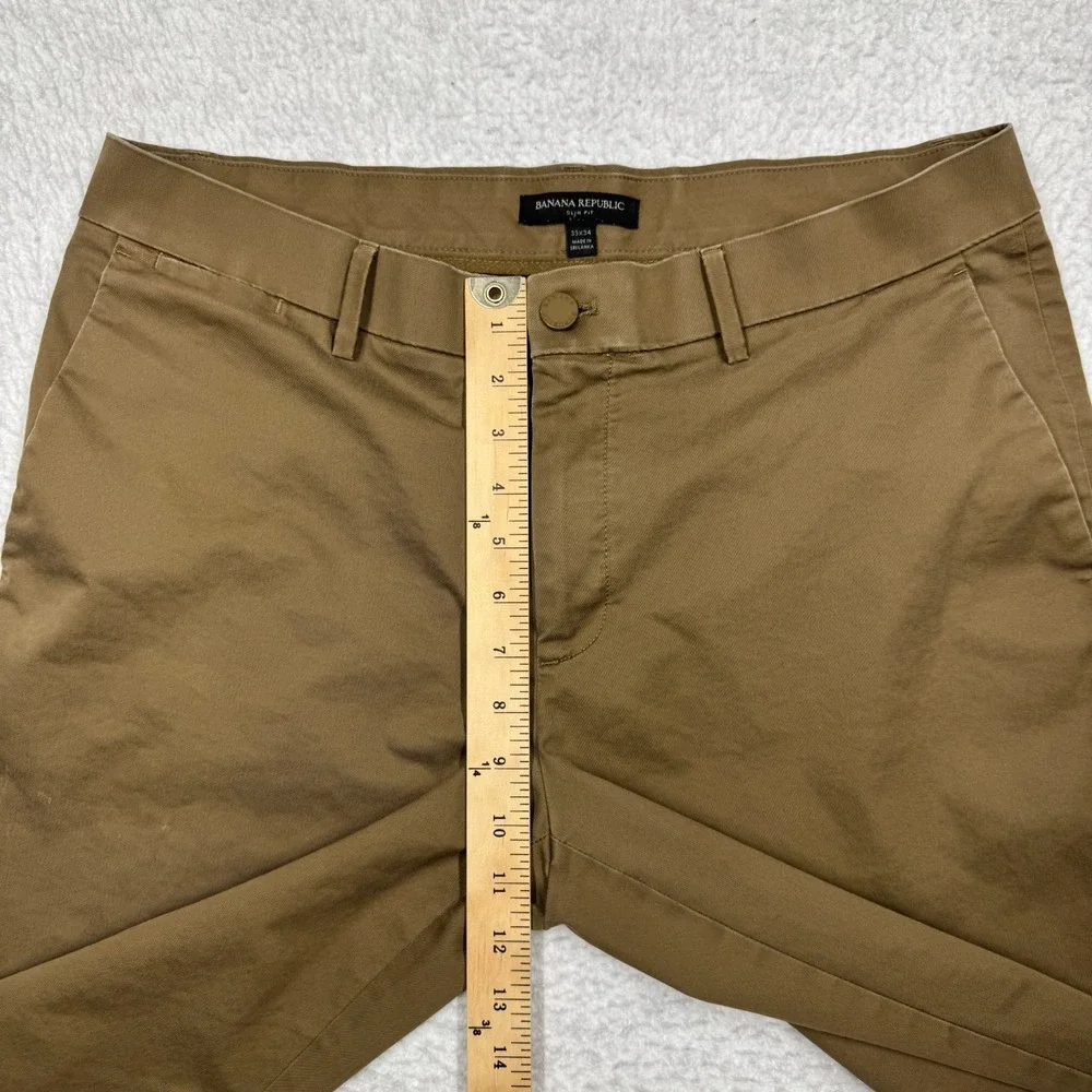 Banana Republic Slim Fit Chino Pants Khaki Beige Men's Size 33x34